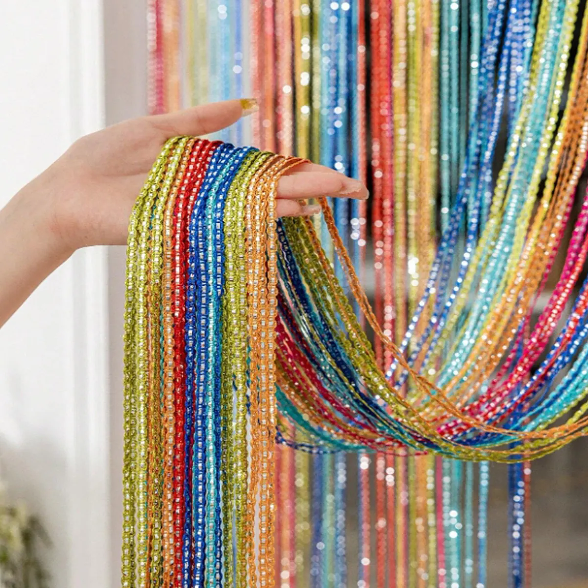 S-Shape Metallic Foil String Curtain construction and application details 2