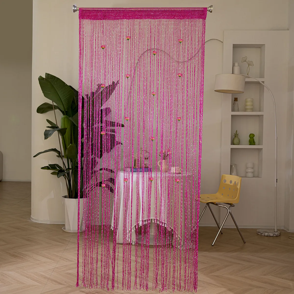 Rose Flower String Curtain construction and application details 2