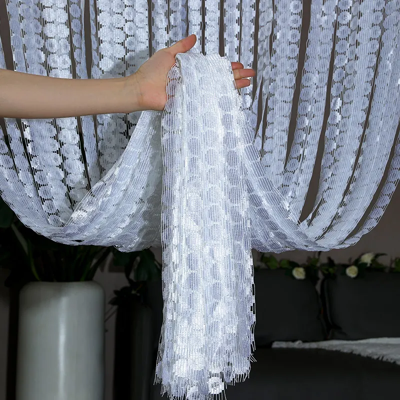 Pennywort Jacquard String Curtain construction and application details 3