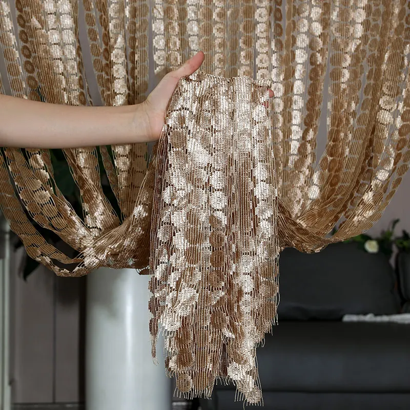 Pennywort Jacquard String Curtain construction and application details 7