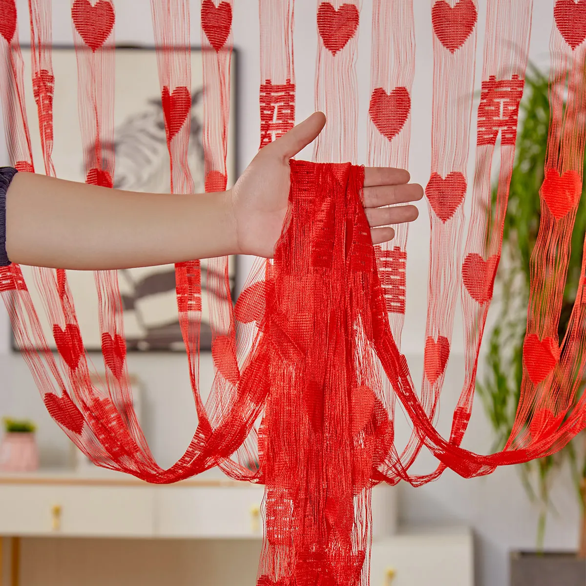 Double Happiness Heart Hanging Curtain construction and application details 2