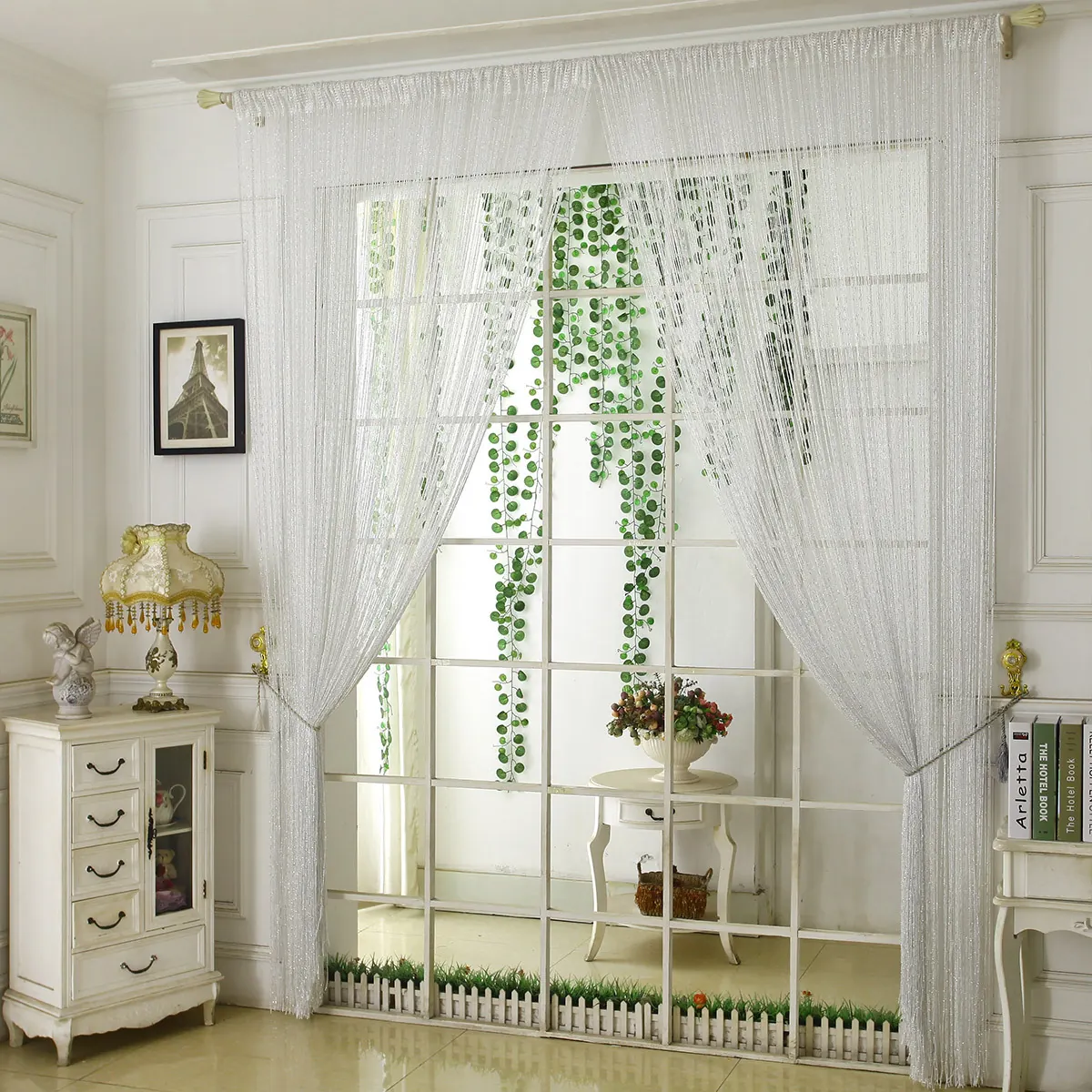 Flat Silver Metallic Foil Curtain Style 02 construction and application details 1