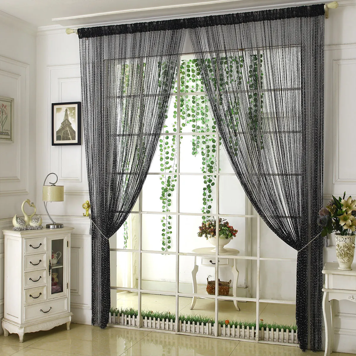 Flat Silver Metallic Foil Curtain Style 02 construction and application details 4
