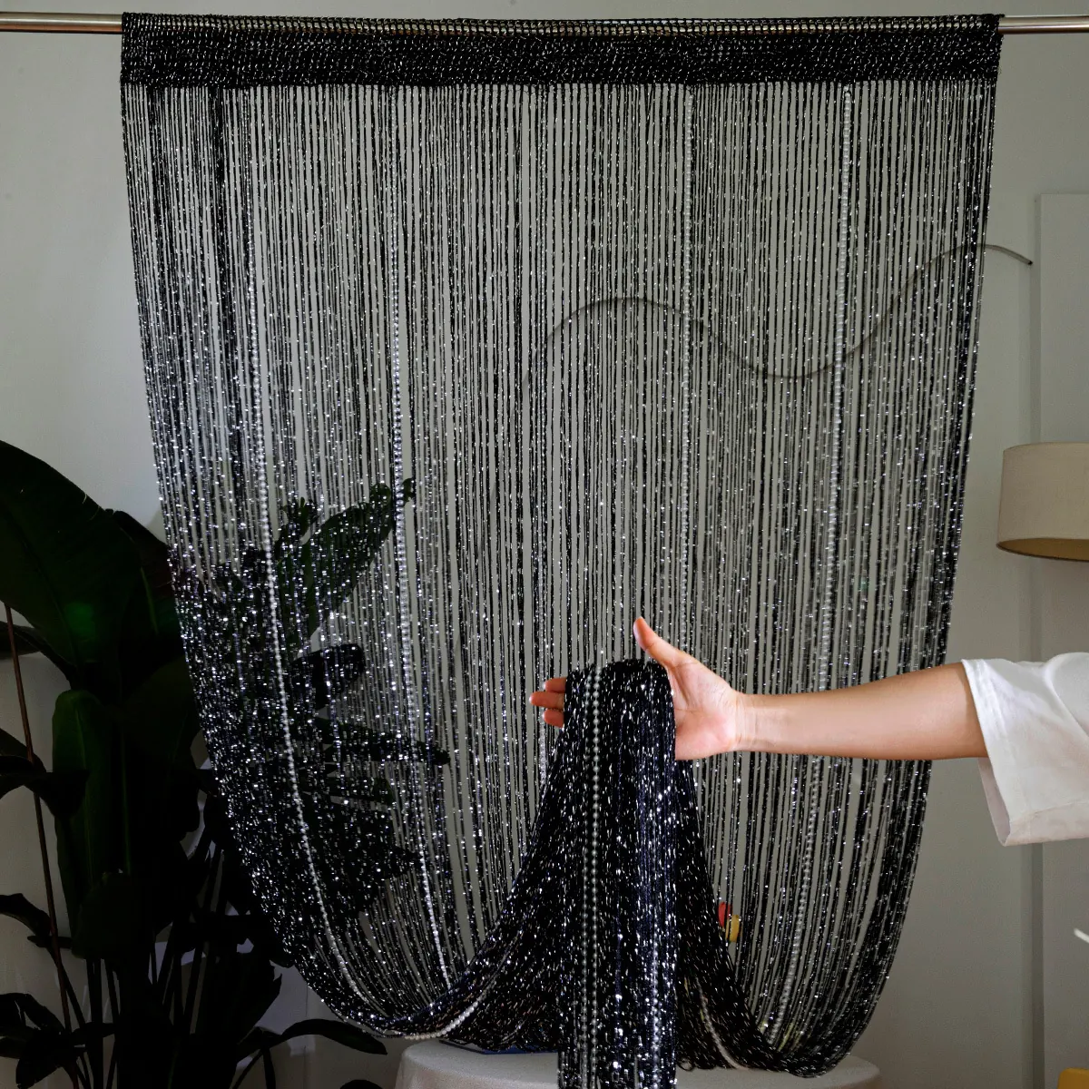 Faux Pearl Beaded Curtain Style 01 construction and application details 1
