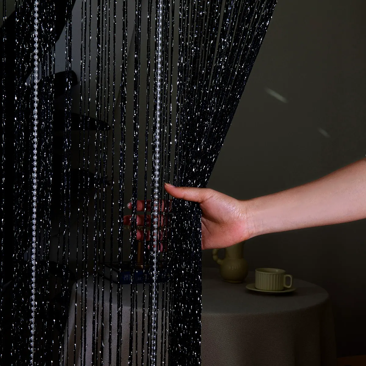 Faux Pearl Beaded Curtain Style 01 main product images 3