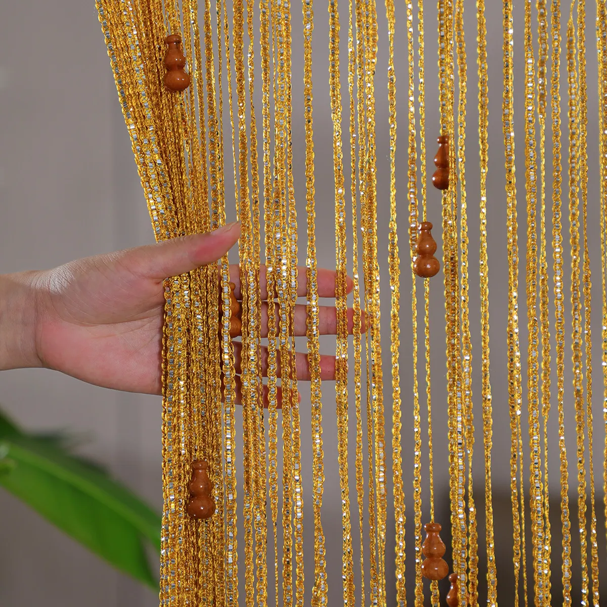Wood Gourd Beaded Curtain construction and application details 5