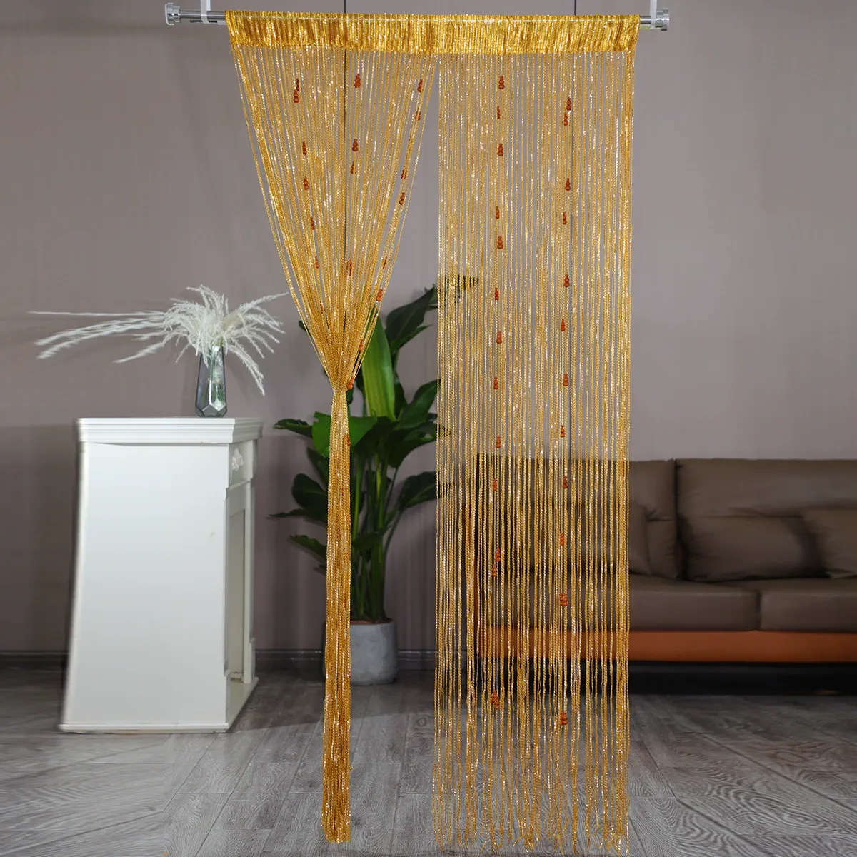 Wood Gourd Beaded Curtain main product images 2