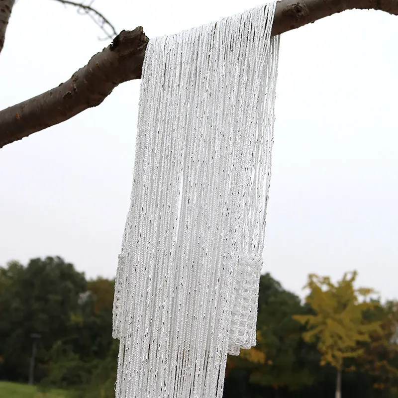 Metallic Silver String Curtain construction and application details 2