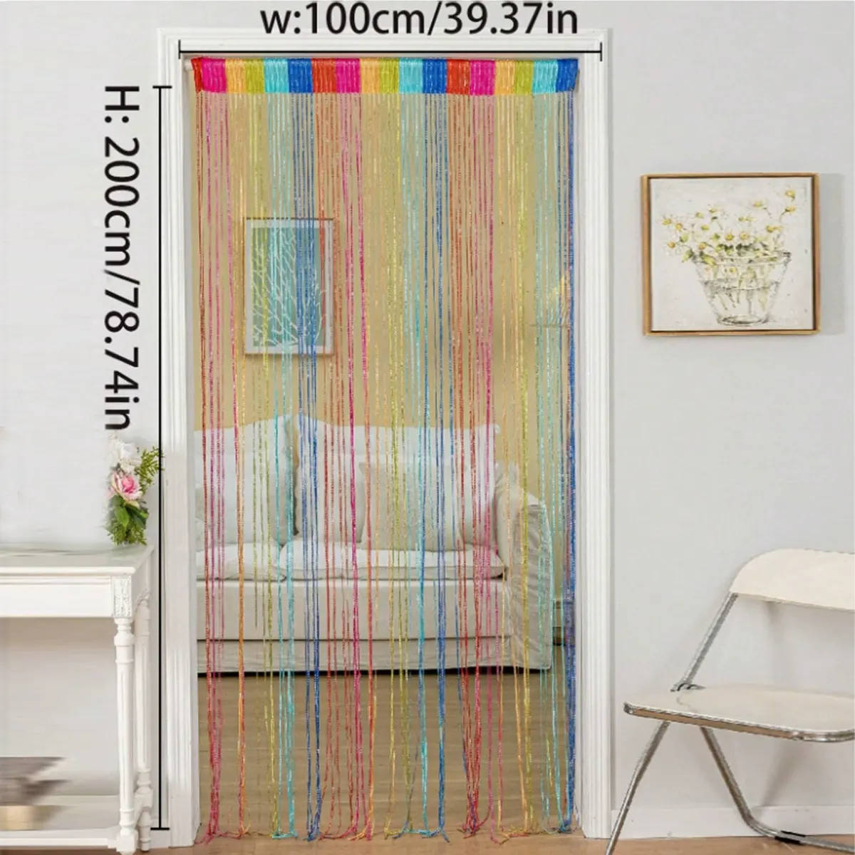 Flat Silver Metallic Foil Curtain Style 03 main product images 2