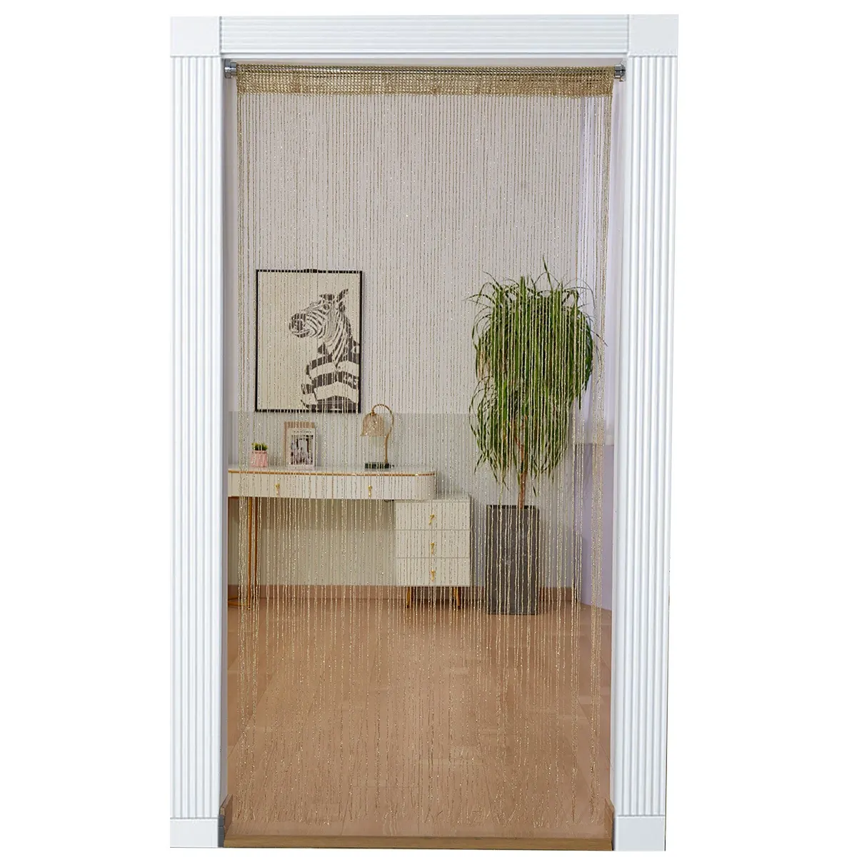 Flat Silver Metallic Foil Curtain Style 04 main product images 4