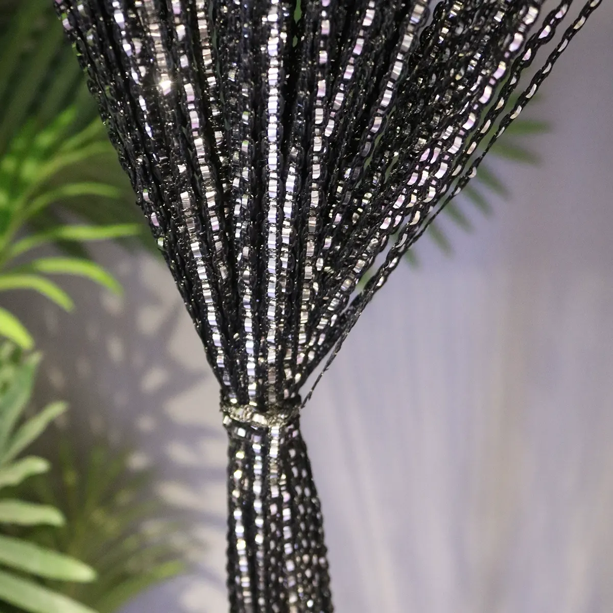 Flat Silver Metallic Foil Curtain Style 05 main product images 3