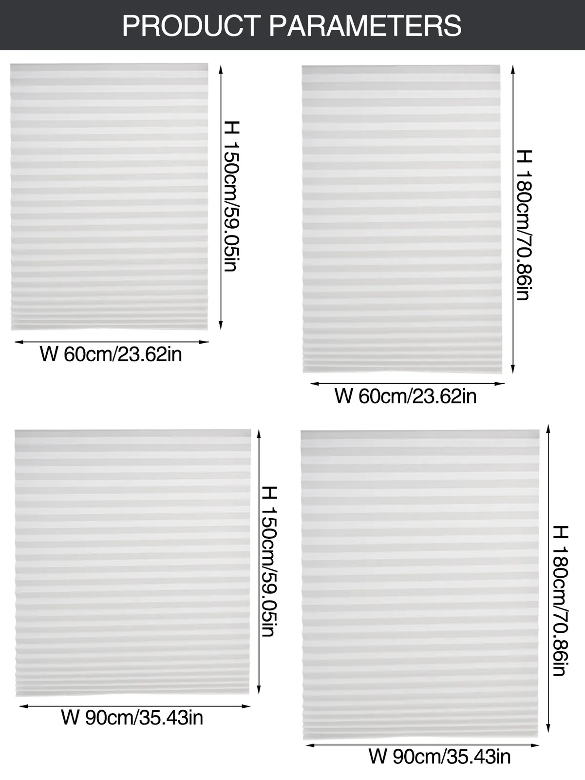 Self-Adhesive Pleated Light-Filtering Shade construction and application details 7