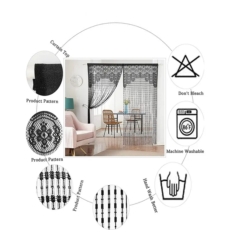 Jacquard Pattern String Curtain Style 02 main product images 4