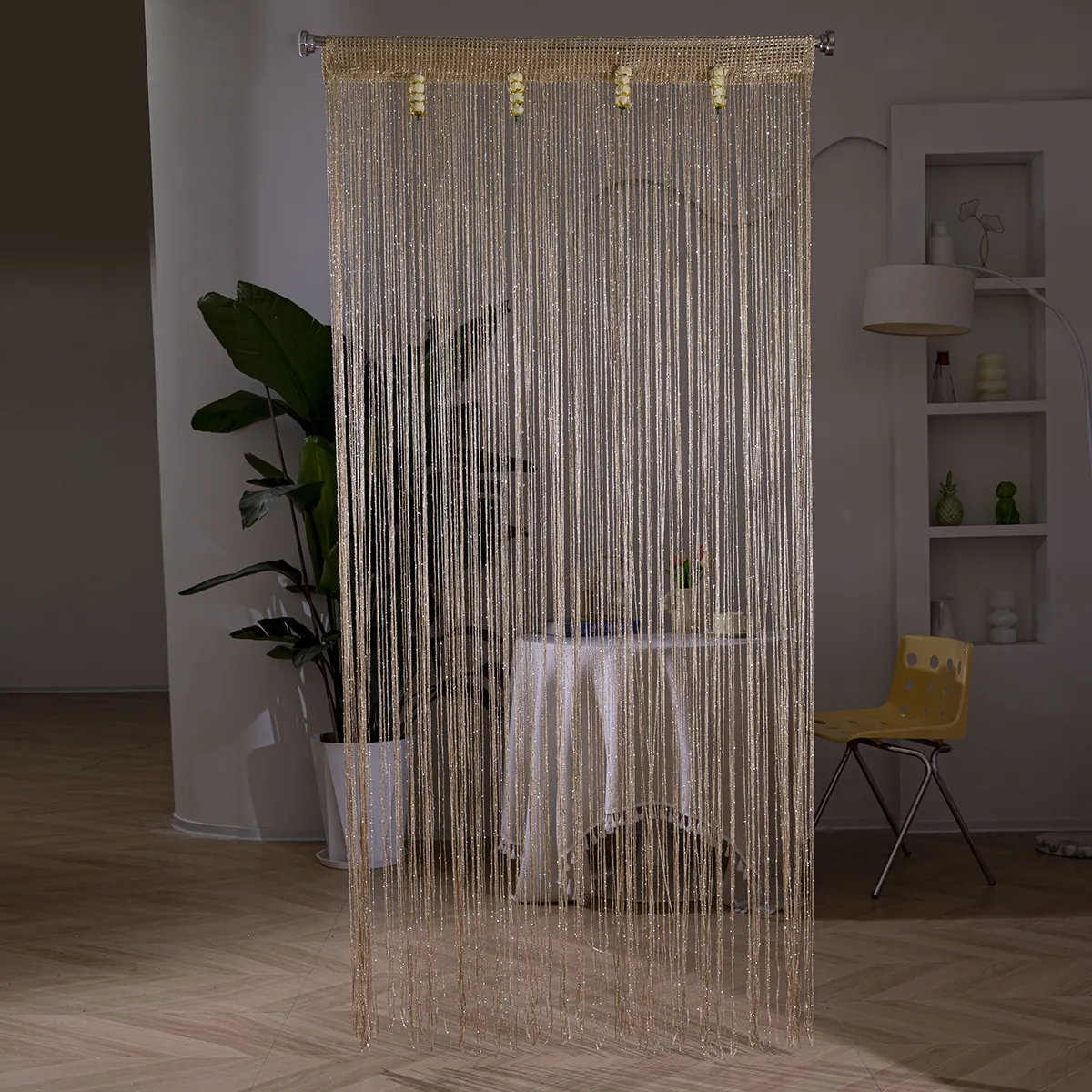 Linked Rose Flower String Curtain Style 03 construction and application details 1