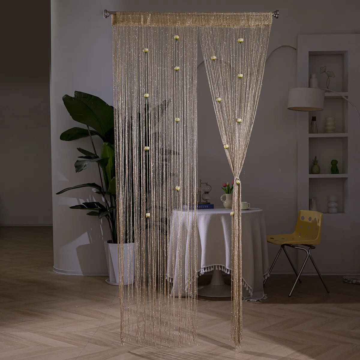 Linked Rose Flower String Curtain Style 03 construction and application details 3