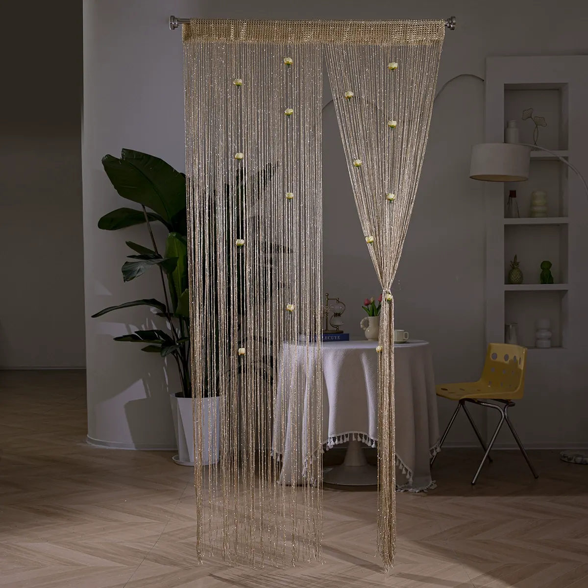 Linked Rose Flower String Curtain Style 03 main product images 2
