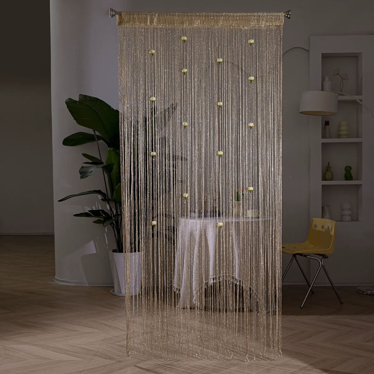 Linked Rose Flower String Curtain Style 03 main product images 3